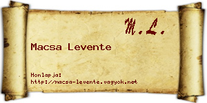 Macsa Levente névjegykártya